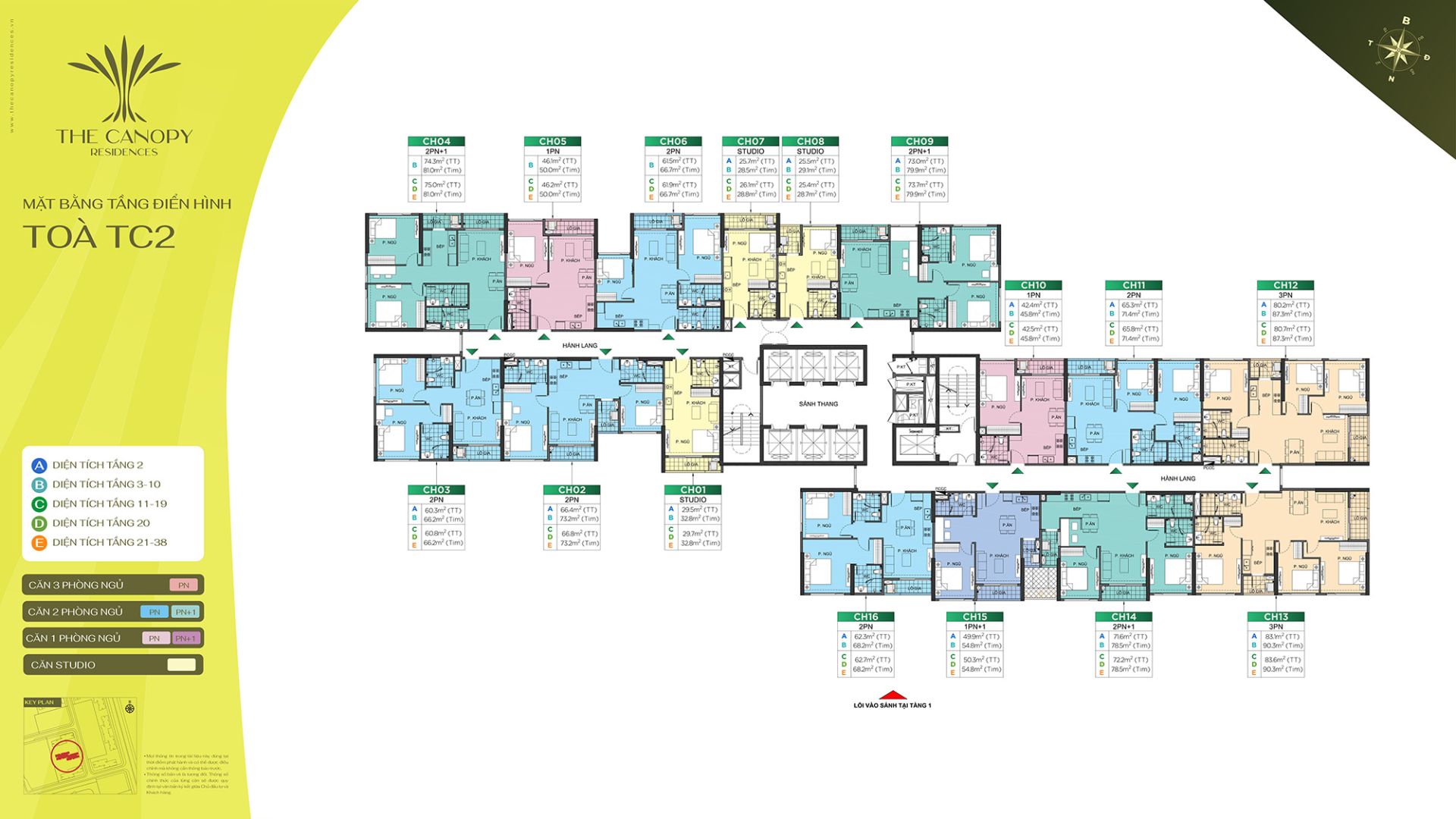 Mặt Bằng toà TC2 - Vinhomes Smart City