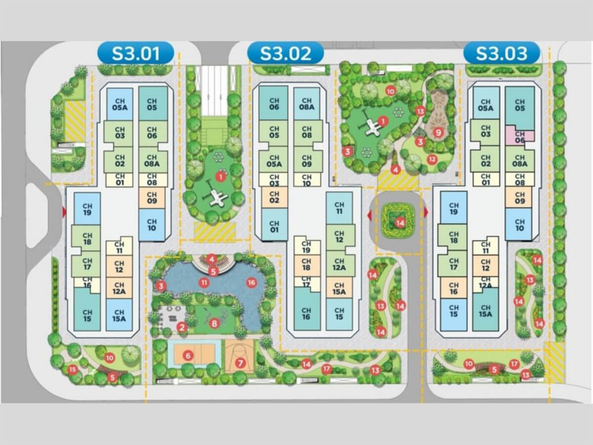 Mặt bằng phân khu Sapphire 3 - Vinhomes Smart City