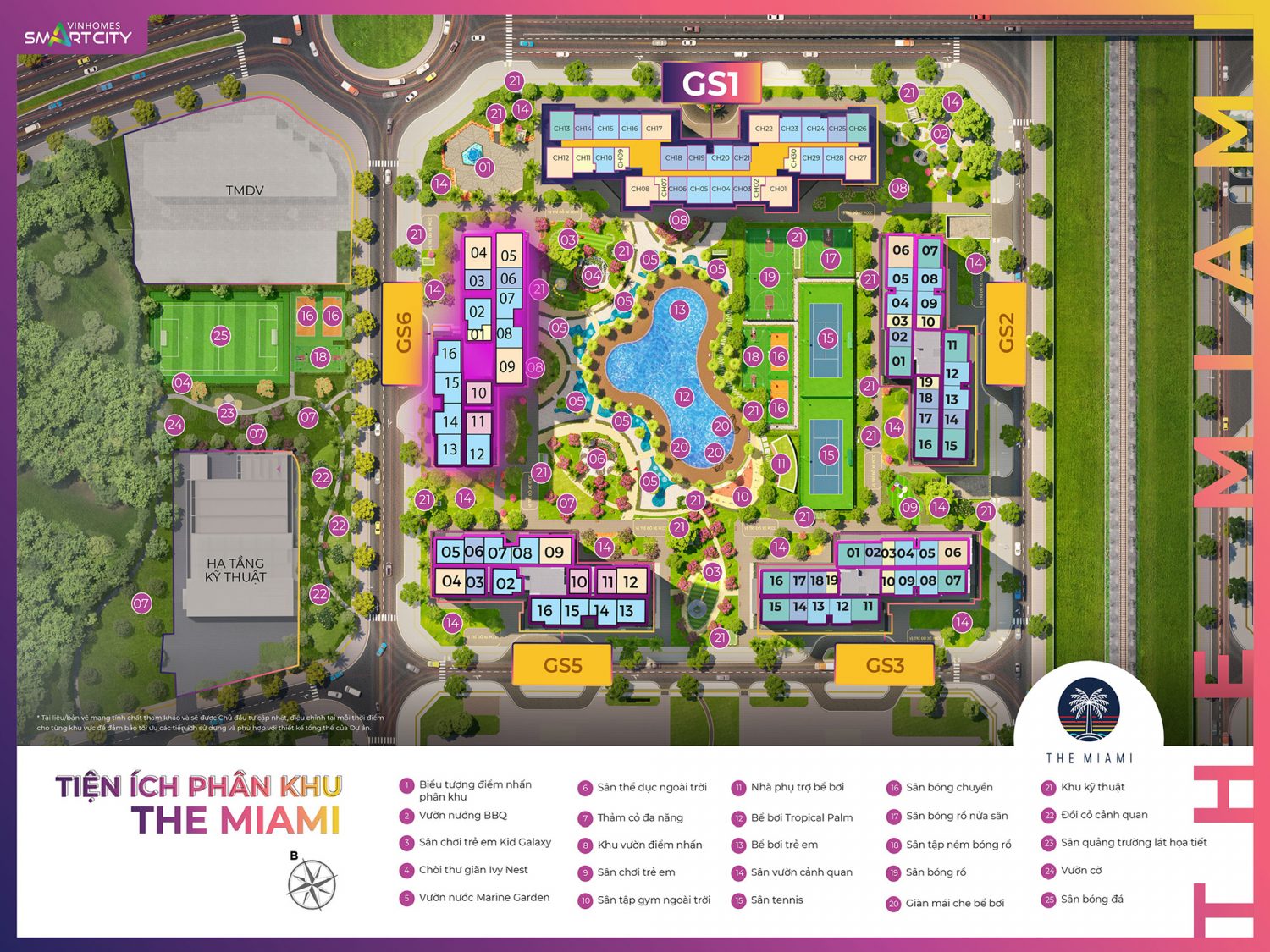 Mặt bằng phân khu The Miami - Vinhomes Smart City