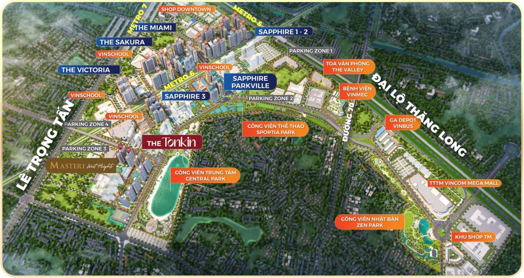 Tổng mặt bằng KĐT Vinhomes Smart City