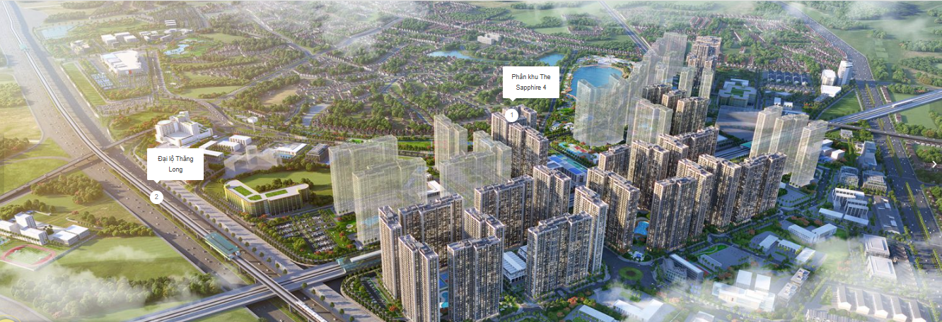 Vị trí Phân Khu The Sapphire 4 - Vinhomes Smart City