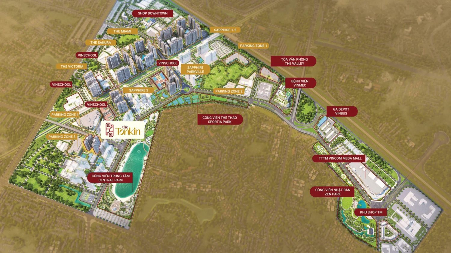 Vị trí phân khu the Tonkin Vinhomes Smart City